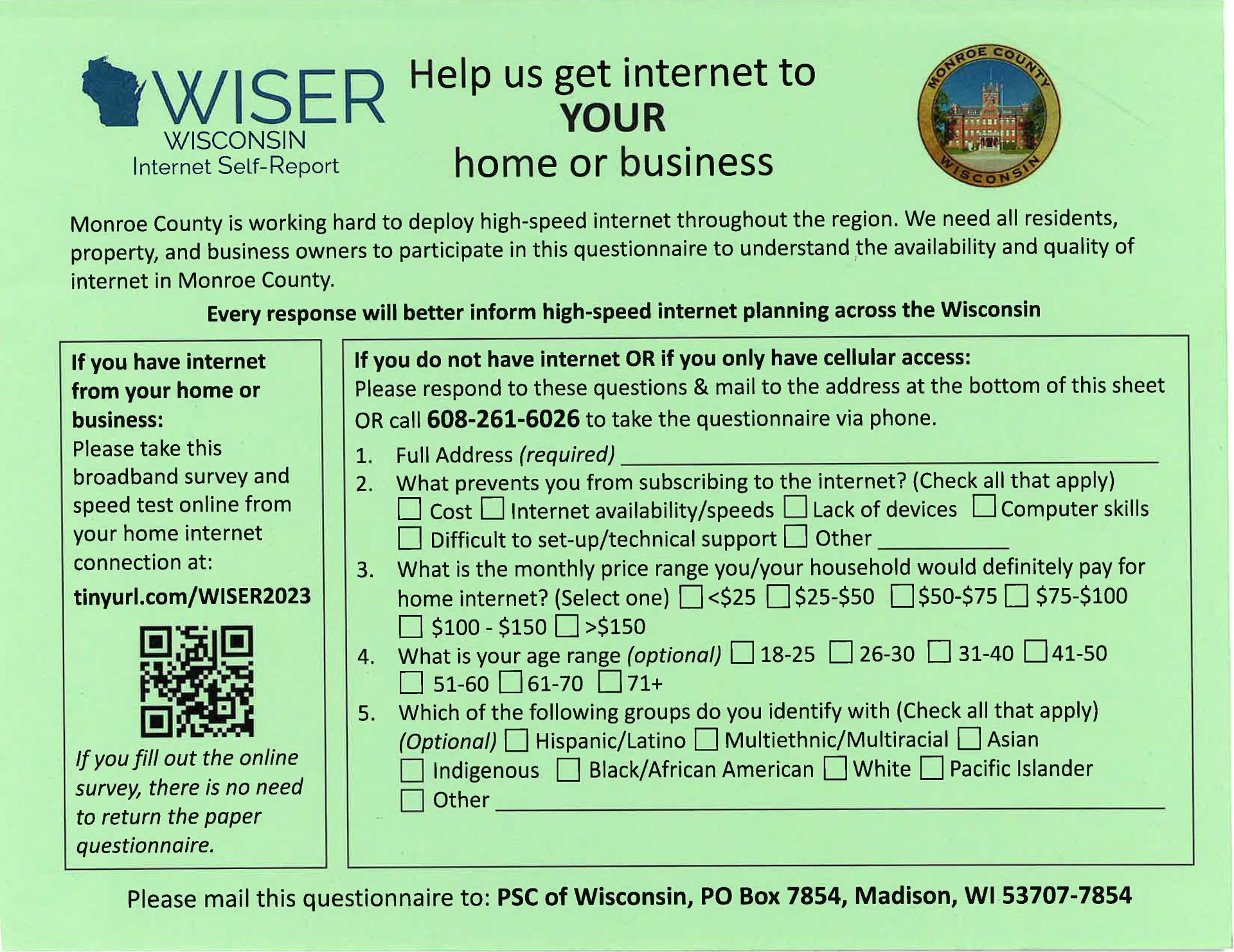 PSC Wiser Test No Internet Flyer English